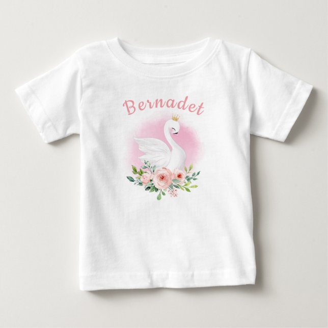 Custom Birthday Swan Princess T-Shirt (Front)
