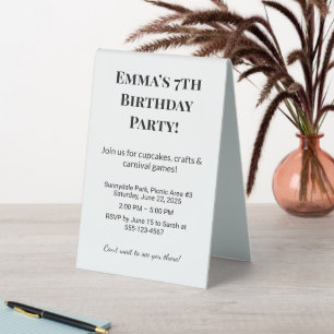 Custom Birthday Table Tent Sign