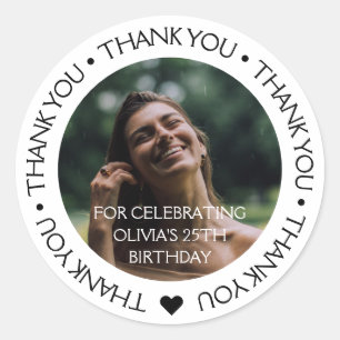 Custom Birthday Thank you Photo Sticker