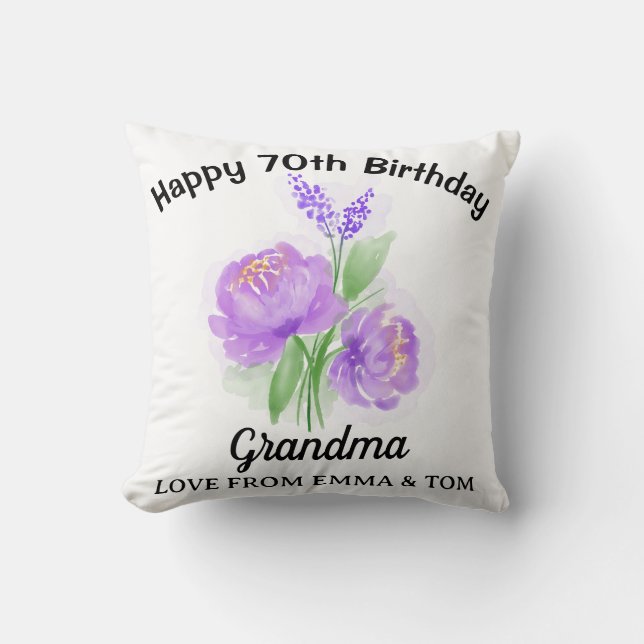 Custom Birthday Throw Pillow (Front)