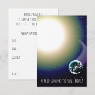 Custom Birthday Trips Around the Sun Invitation
