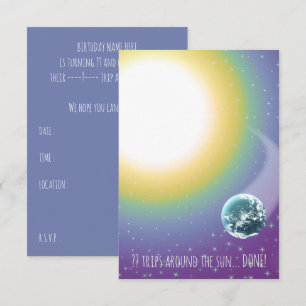 Custom Birthday Trips Around the Sun Invitation