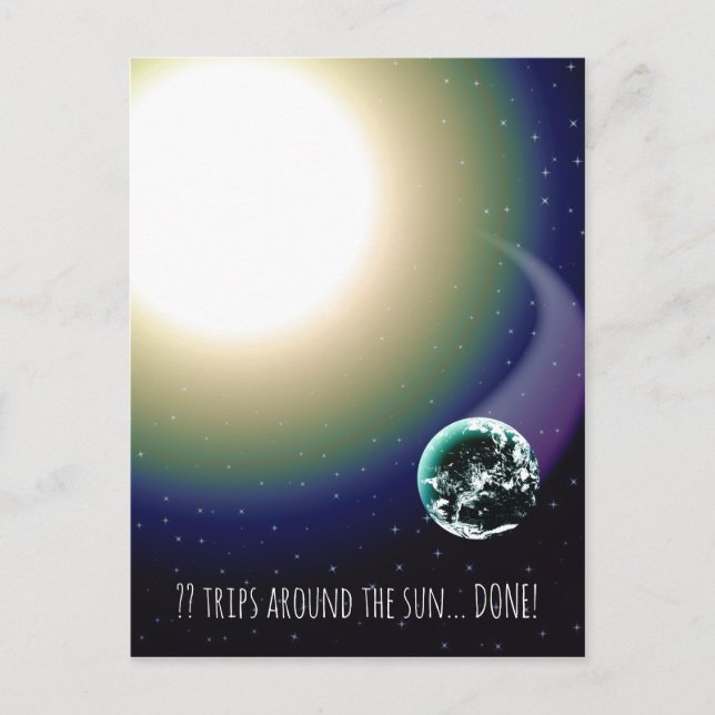 Custom Birthday Trips Around the Sun Postcard (Front)