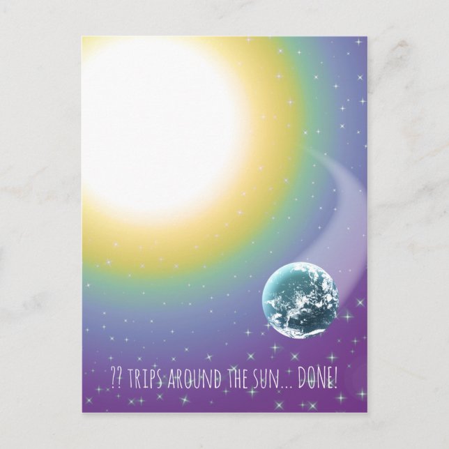 Custom Birthday Trips Around the Sun Postcard (Front)
