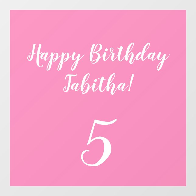 Custom Birthday Window Cling (Sheet)