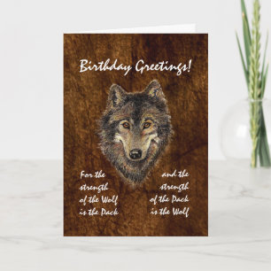 Custom Birthday -Wolf and Pack Quote Card