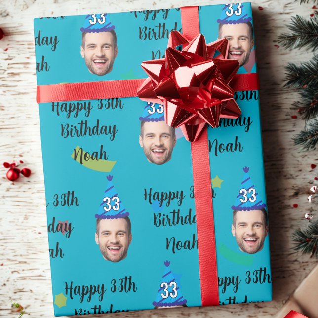 Custom Birthday Wrapping Paper, Blue Wrapping Paper (Creator Uploaded)