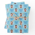 Custom Birthday Wrapping Paper Colourful Blue