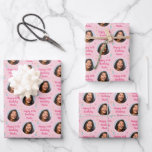 Custom Birthday Wrapping Paper Colourful Pink<br><div class="desc">3 large sheets of birthday wrapping paper with a custom design of your choice. Personalise this gift wrap design with a custom face and name of a friend or family member. Please note that once you upload your images and text, the preview images will update to show the updated design....</div>