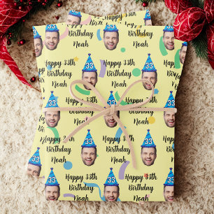 Custom Birthday Wrapping Paper, Happy Birthday Wrapping Paper Sheet