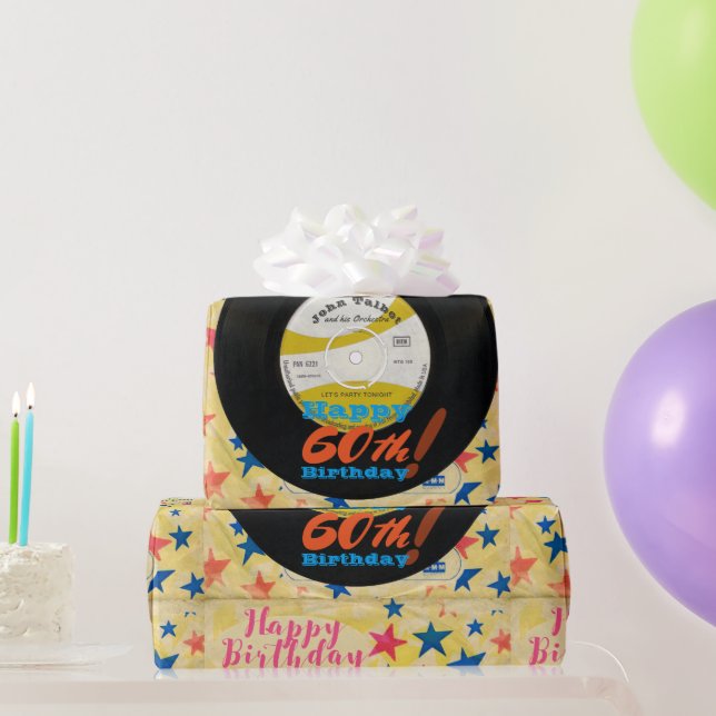 Custom Birthday Wrapping Retro Vinyl Record 45 RPM Wrapping Paper (Party Gifts)