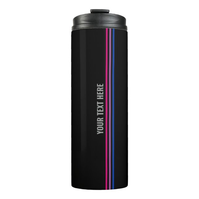 Custom Bisexual Flag Colour Stripes LGBT Thermal Tumbler (Front)