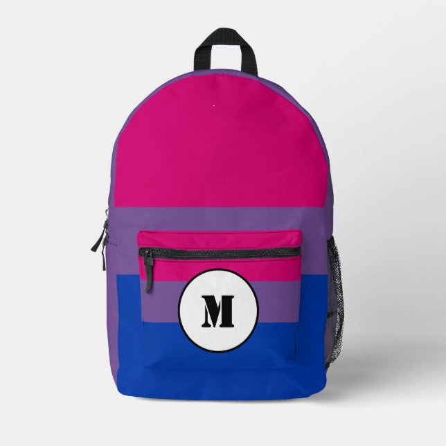 Custom bisexuality flag printed backpack (Front)
