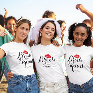 Custom Biting Lips Bride Bachelorette Party T-Shirt