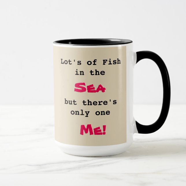 Custom Black 15 oz Ringer Fish 98 Mug By ZAZZ_IT (Right)