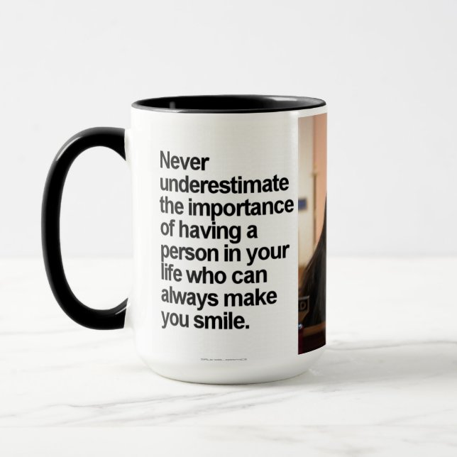 Custom Black 15 oz Ringer Mug Smile77 By ZAZZ_IT (Left)