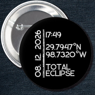 Custom Black 2026 Solar Eclipse 6 Cm Round Badge