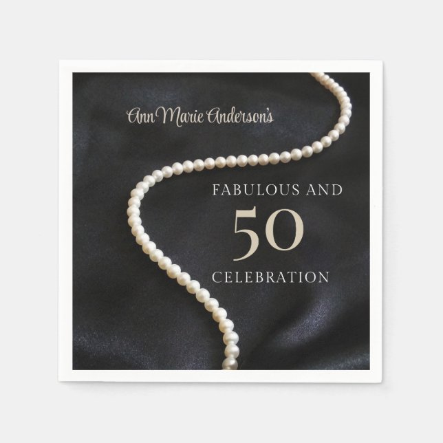 Custom Black 50 and Fabulous Napkin (Front)