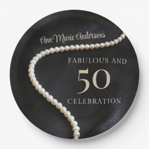 Custom Black 50 and Fabulous Paper Plate