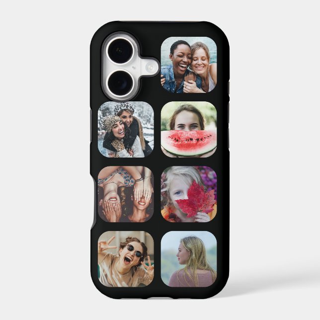 Custom Black 7 Photo Square Template  (Back)