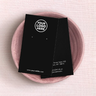 Custom Black Add Your Logo Earring Display Card