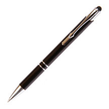 Custom Black Aluminium Ball Point Pen w/Stylus