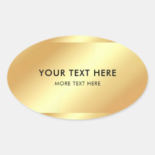 Custom Black And Gold Template Elegant Modern Oval Sticker