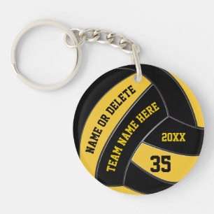 Custom Black and Gold Volleyball Gifts for Players Key Ring