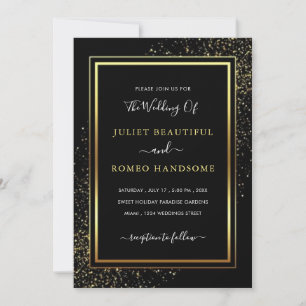 Custom Black and Gold Wedding Invitation Template