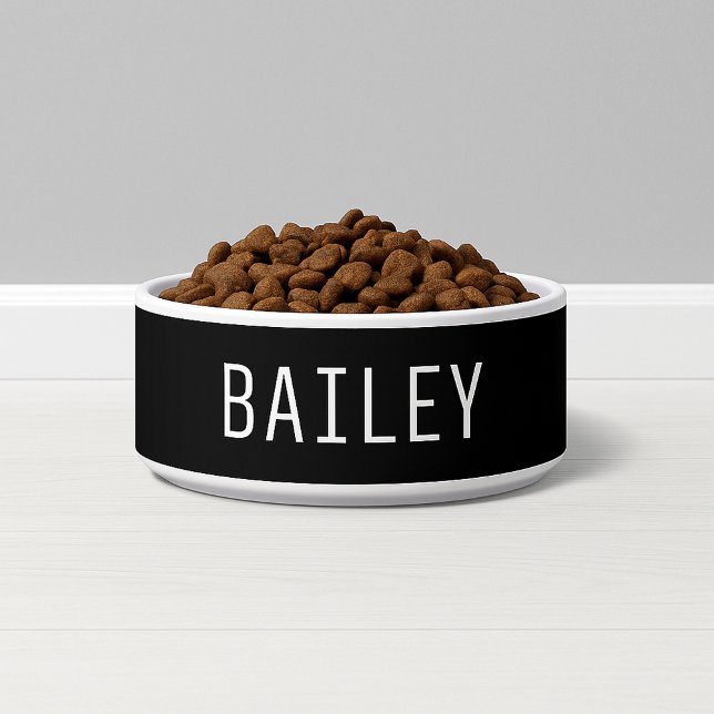 Custom Black and White Accessories Minimal Dog Bowl (Custom Black and White Accessories Minimal Dog Bowl
)