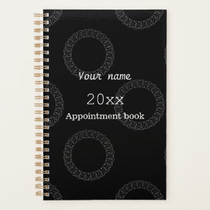Custom black and white appointment book planner