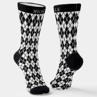 Custom Black And White Argyle Pattern