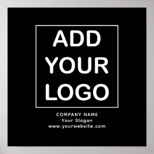 Custom Black and White Business Company Logo  Poster
