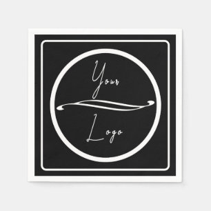 Custom Black And White Business Logo Napkin