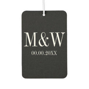 Custom black and white heart car air freshener