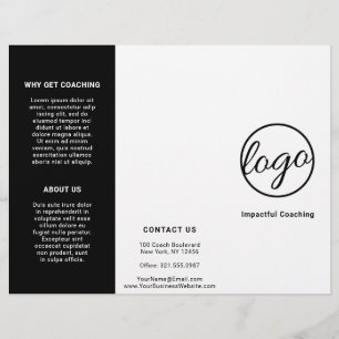 Custom Black and White Logo Trifold Brochure