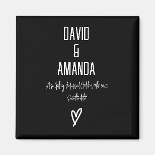 Custom- Black and White Minimalist Save the Date Magnet