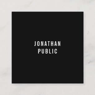 Custom Black And White Modern Simple Template Square Business Card