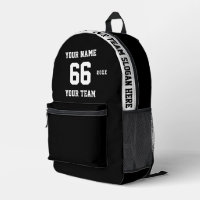 Custom black and white Name, Number, Team Sport