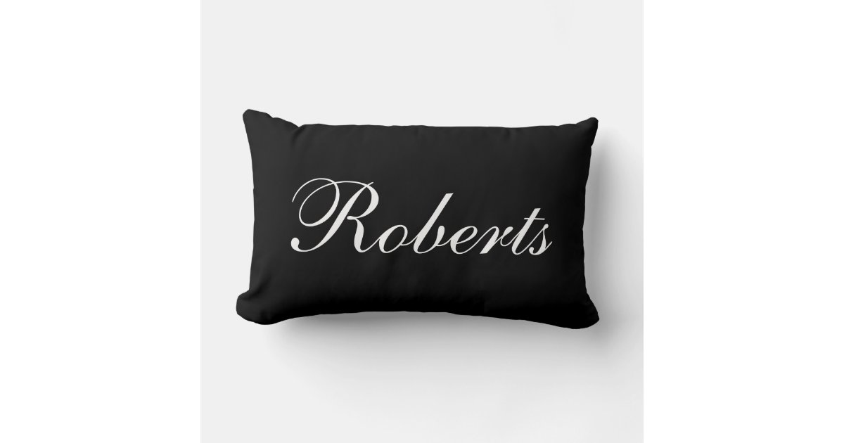 Custom Black and White Name Throw Pillow Zazzle