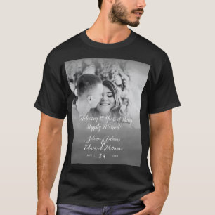 Custom Black and White Overlay Photo Anniversary T-Shirt