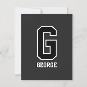 Custom Black and White Personalized Monogram Card