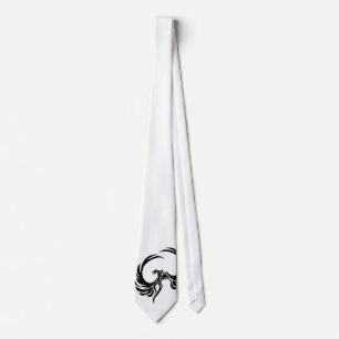 Custom Black and White Phoenix Tie