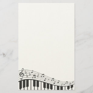 Custom Black and White Piano Keyboard. Add Name. Stationery