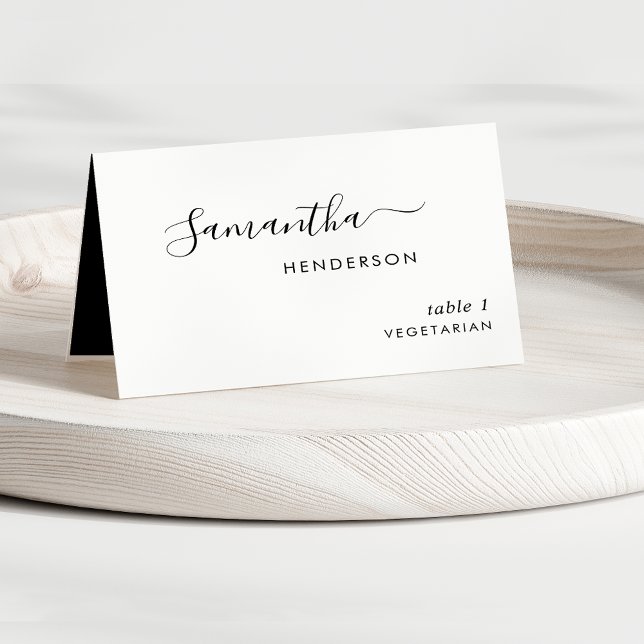 Custom Black and White, Script Wedding Place Cards (Creator Uploaded)