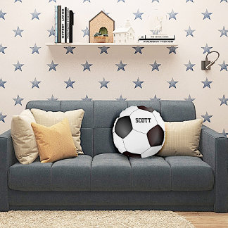 Custom Black and White Soccer Ball Pillow