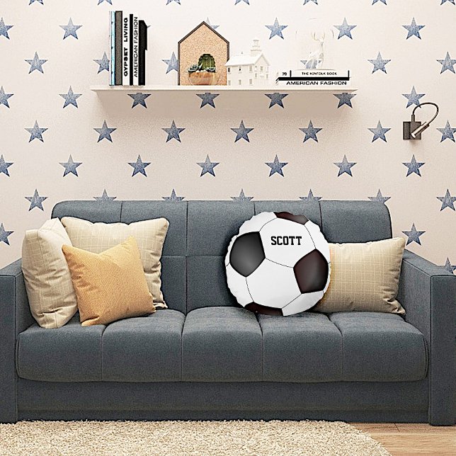 Custom Black and White Soccer Ball Pillow (Creator Uploaded)