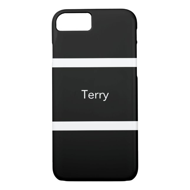 Custom Black And White Striped Modern Case-Mate iPhone Case (Back)