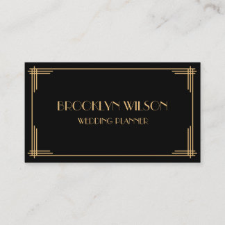 Custom Black Art Deco Business Cards