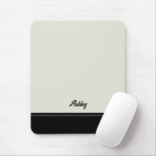 Custom black beige personalized preppy stylish mouse mat